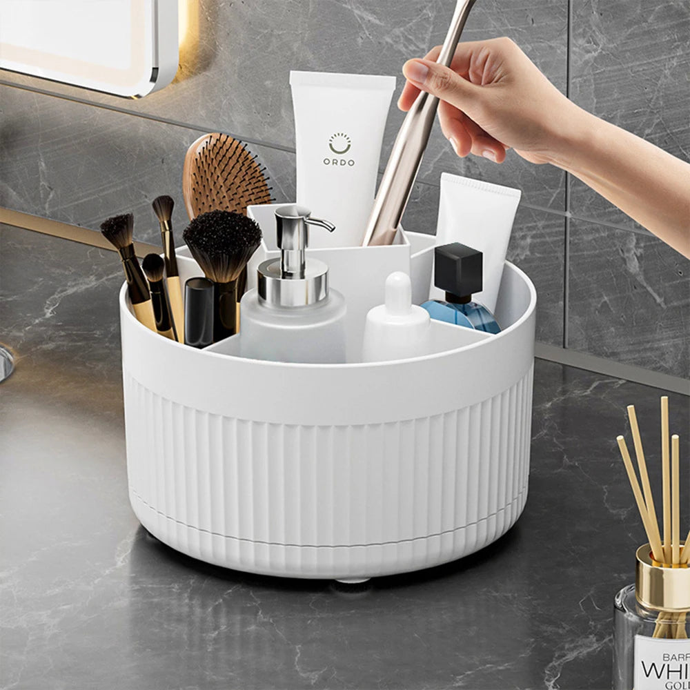 360° Rotating Makeup Brush Organizer